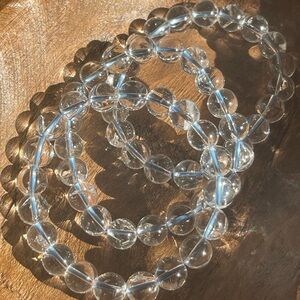 Clear Quartz Beaded Bracelet - 10.5mm bead 7.5” bracelet